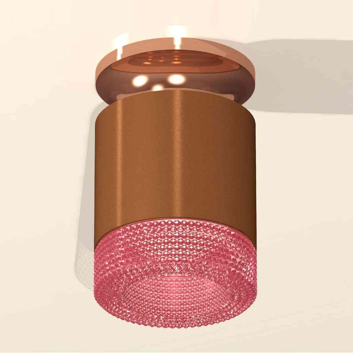 фото комплект накладного светильника ambrella light techno spot xs7404142 scf/ppg/pi кофе песок/золото розовое полированное/розовый (n7930, c7404, n7193) | 220svet.ru