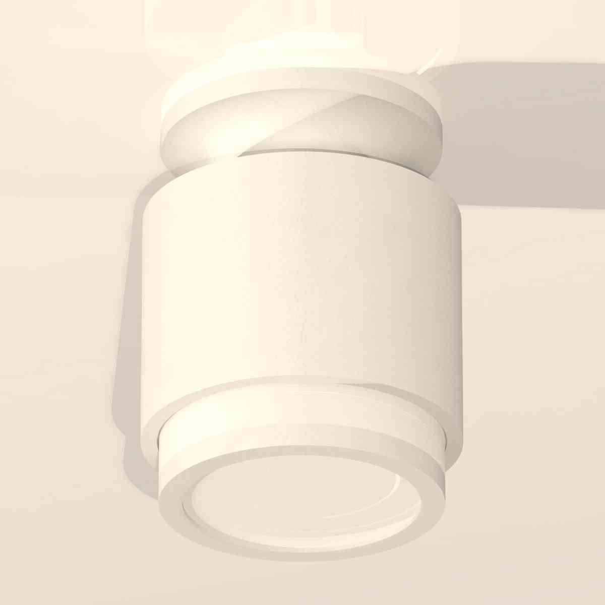 фото комплект накладного светильника ambrella light xs7510043 swh/fr белый песок/белый матовый (n7925, c7510, n7120) | 220svet.ru