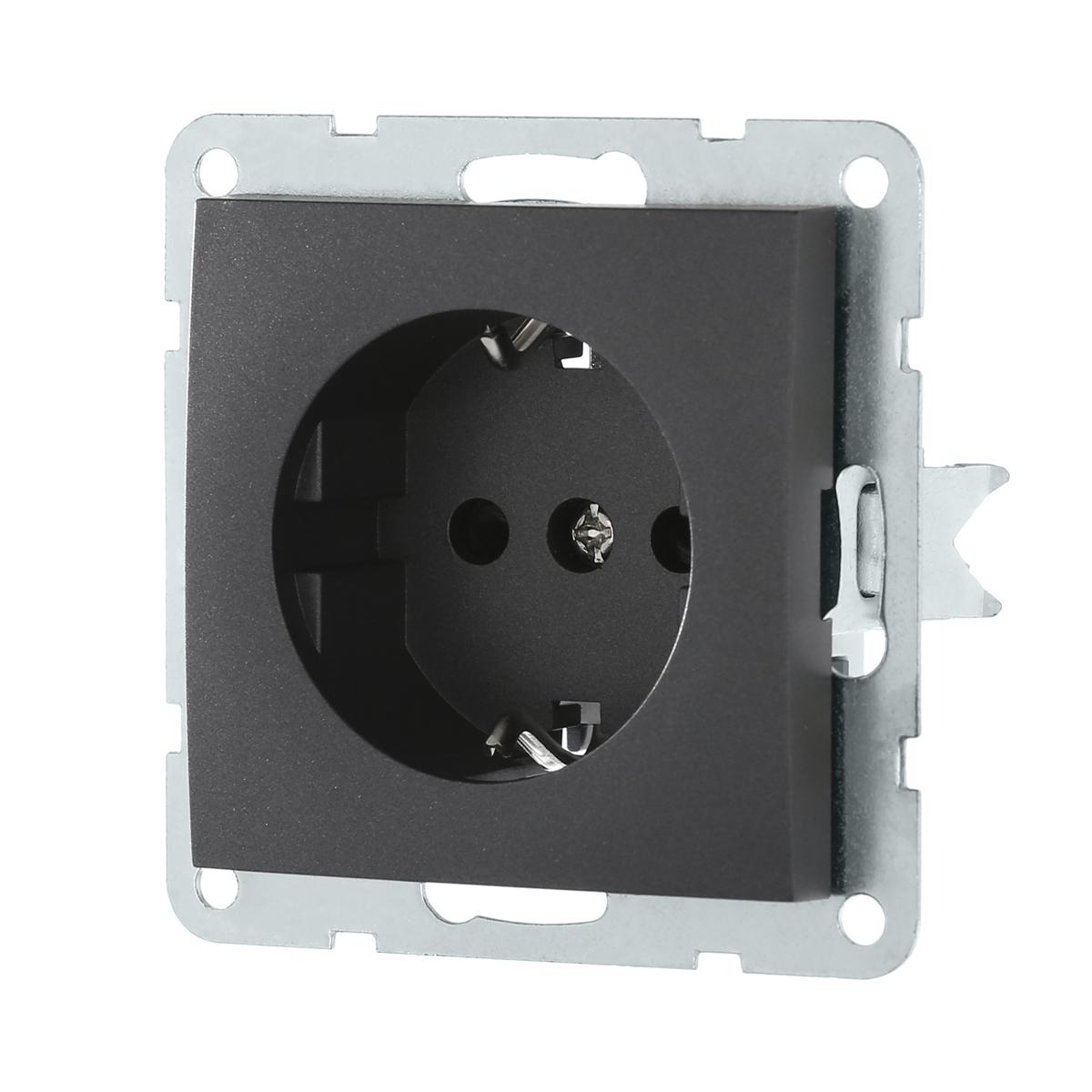 фото розетка lk studio с з/к, со шторками (черный бархат) lk60 863208-1 | 220svet.ru