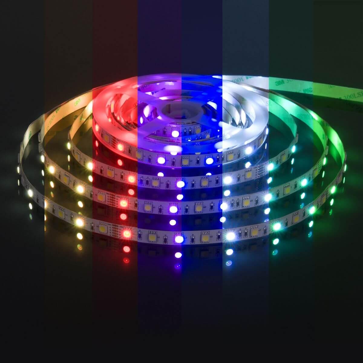 фото светодиодная лента elektrostandard 14,4w/m 60led/m 5050smd mix rgb/холодный белый 5m a053731 | 220svet.ru