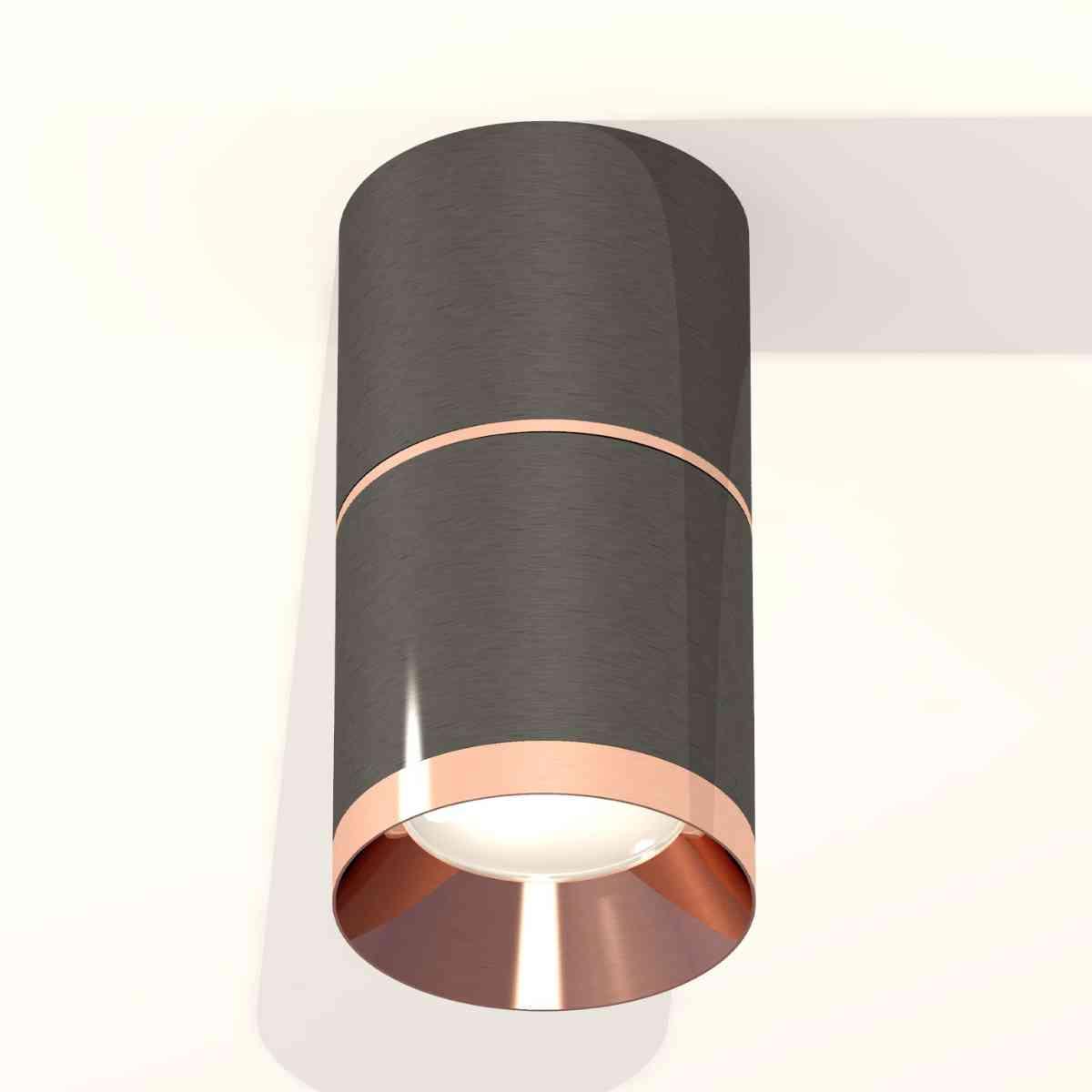 фото комплект накладного светильника ambrella light techno spot xs7403101 dch/ppg черный хром/золото розовое полированное (c7403, a2073, c7403, n7035) | 220svet.ru