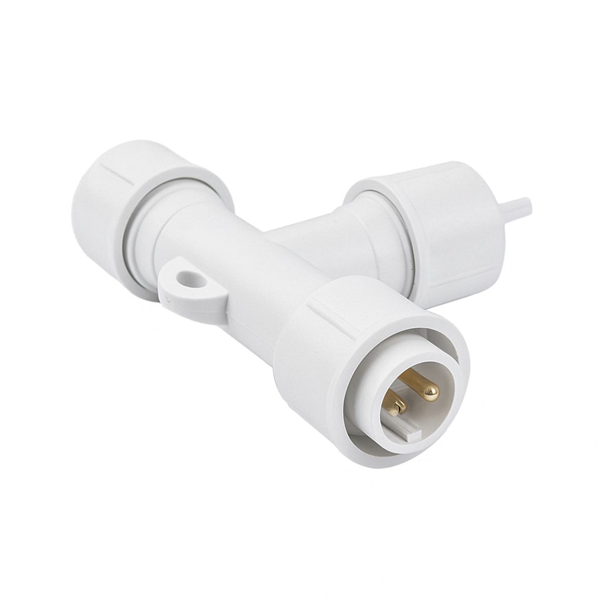 фото соединитель т-образный для гирлянд uniel utc-f90 y3 white ul-00013229 | 220svet.ru