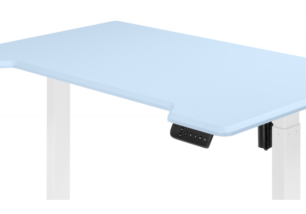 фото компьютерный стол регулируемый woodville маркос 120х75 голубой / белый 614595 | 220svet.ru