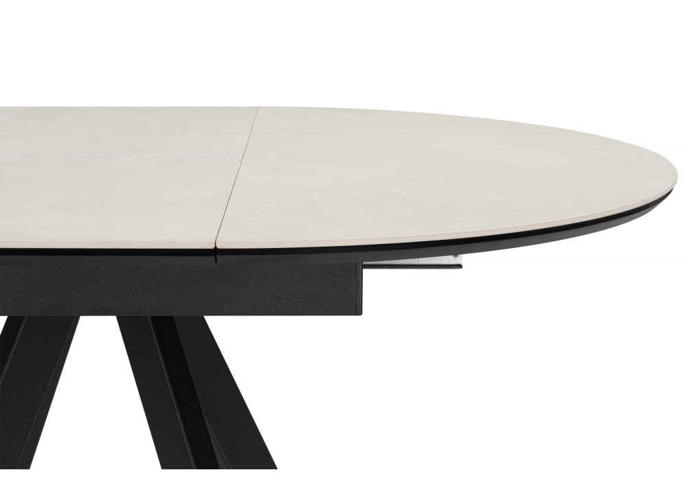 фото керамический стол раздвижной woodville трейси 90 carmen light gray / черный 664951 | 220svet.ru