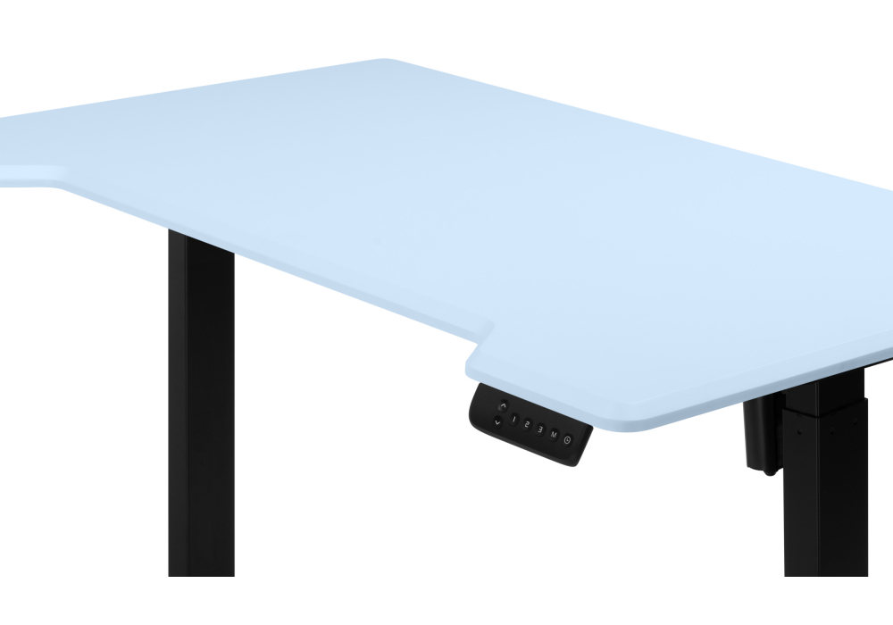 фото компьютерный стол регулируемый woodville маркос 120х75 голубой / черный 614594 | 220svet.ru