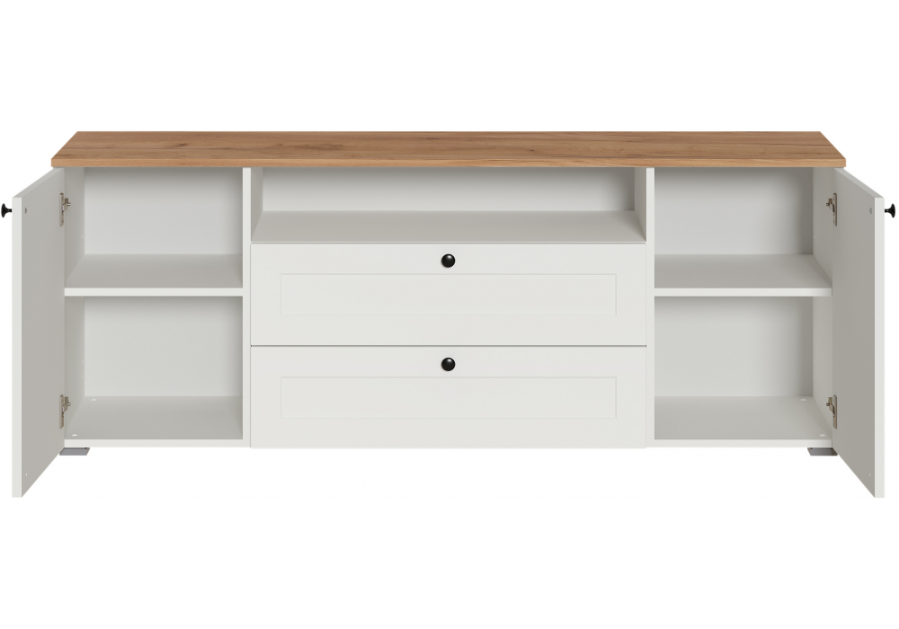 фото тв-тумба woodville опра белый шагрень / дуб золотой craft 676802 | 220svet.ru