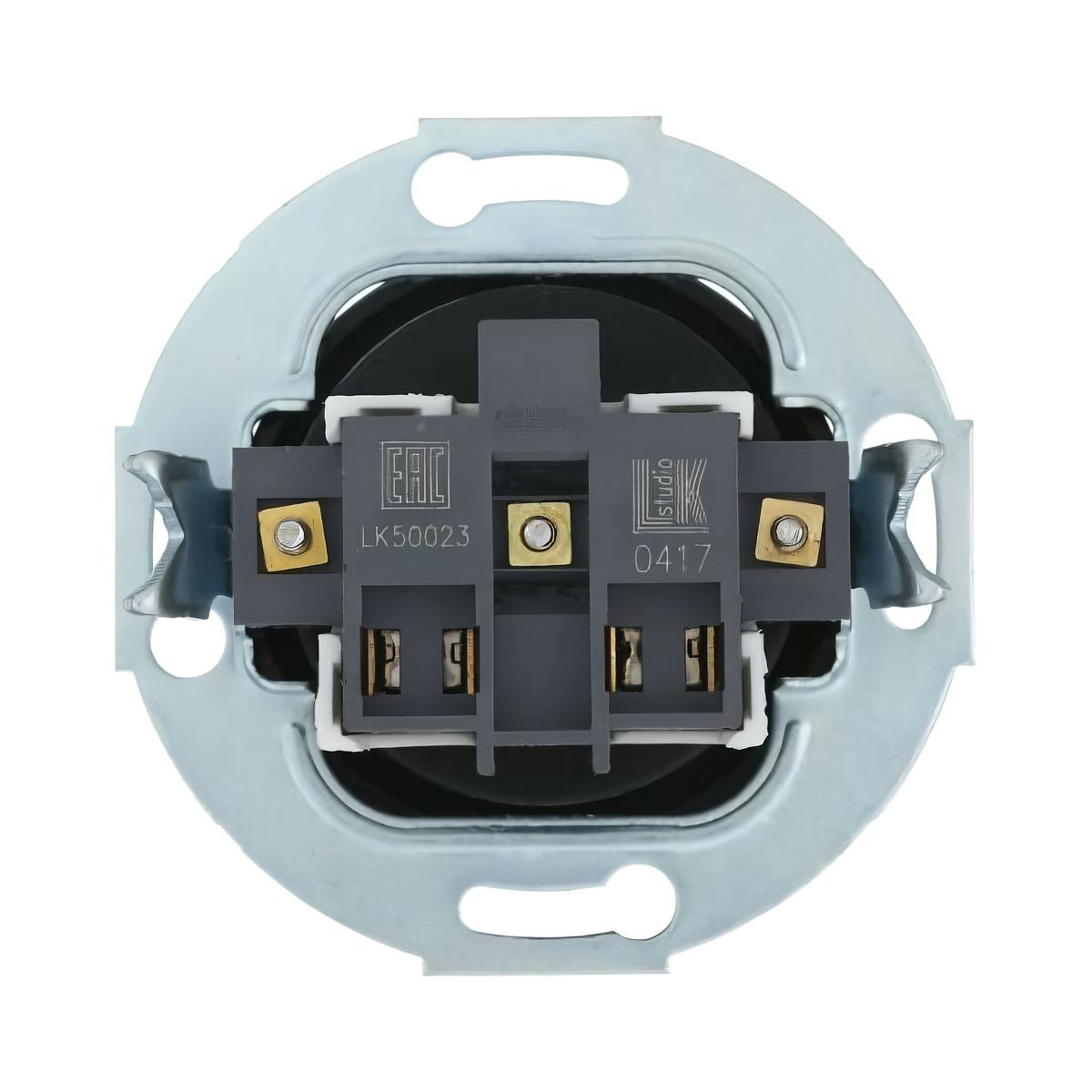 фото розетка lk studio без з/к, со шторками (черный) lk vintage 883308-1 | 220svet.ru