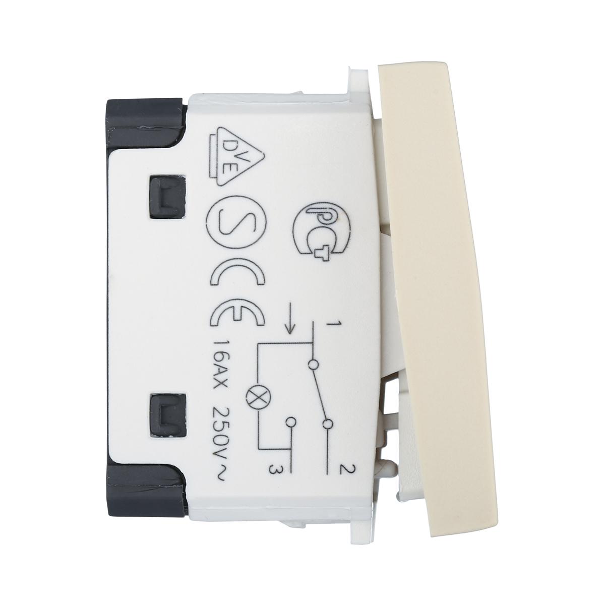 фото переключатель lk studio с двух мест, с индикатором 45х22,5мм (схема 6l) 16 a, 250 b (бежевый) lk45 850401-1 | 220svet.ru