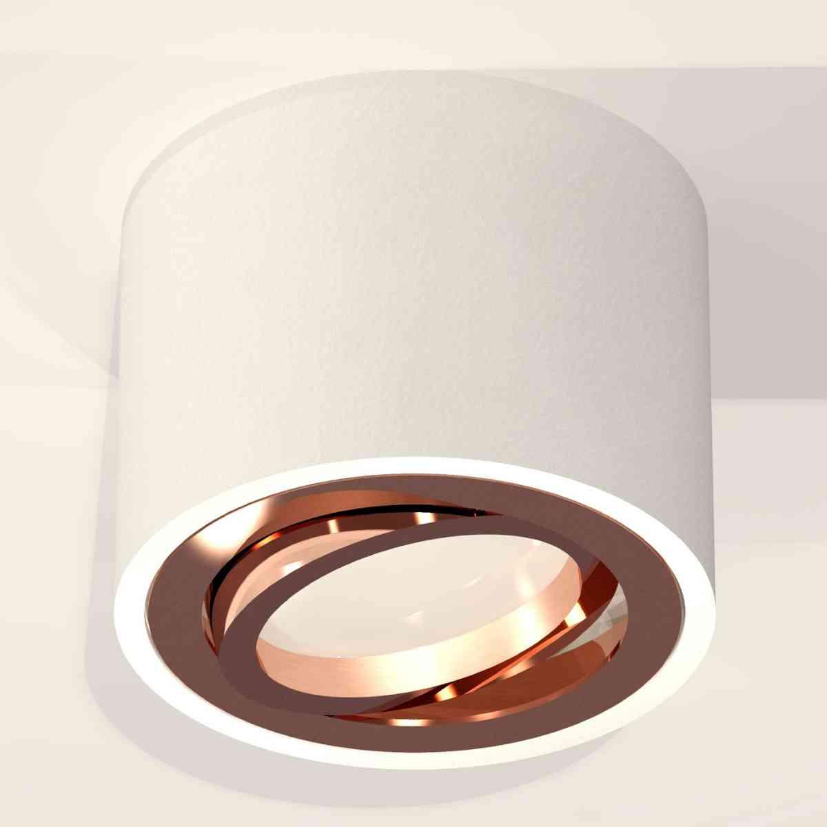фото комплект накладного светильника ambrella light techno spot xs7510005 swh/ppg белый песок/золото розовое полированное (c7510, n7005) | 220svet.ru