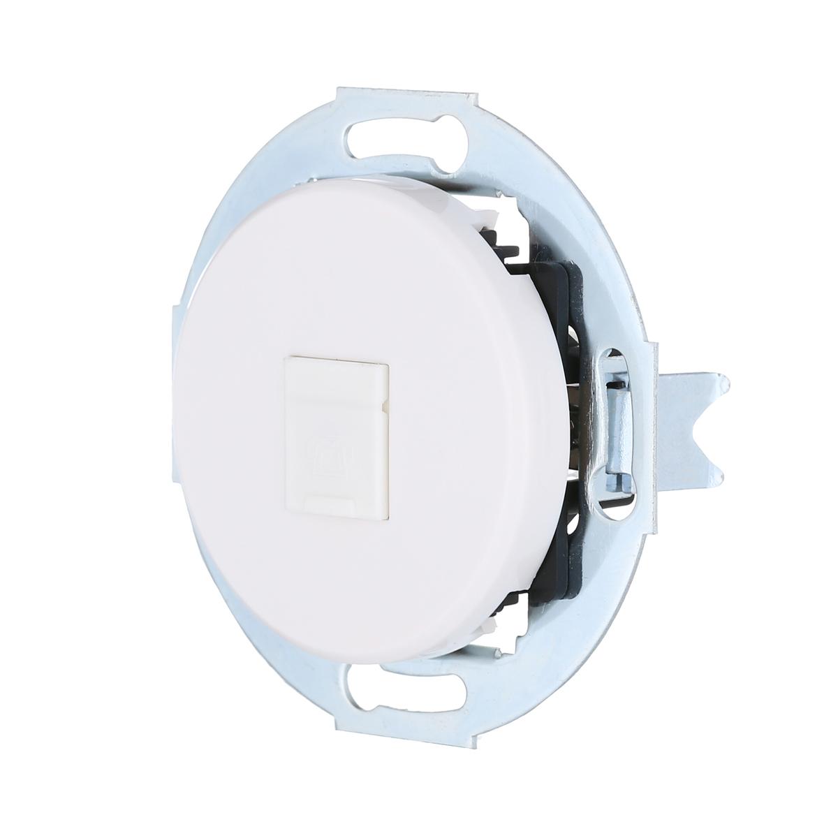 фото розетка lk studio телефонная rj-12 с накладкой (белый) vintage 885504-1 | 220svet.ru