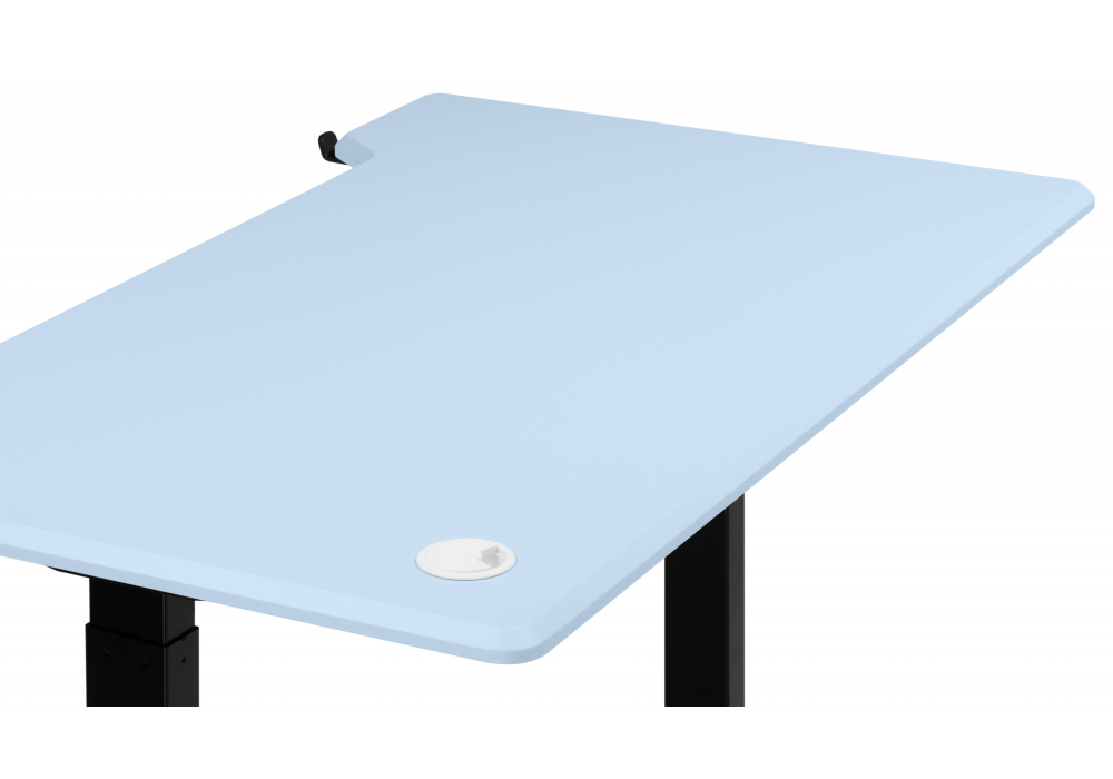 фото компьютерный стол регулируемый woodville маркос 120х75 голубой / черный 614594 | 220svet.ru