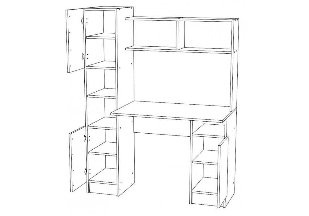 фото компьютерный стол woodville эндо дуб вотан / белый 602813 | 220svet.ru