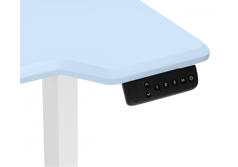 фото компьютерный стол регулируемый woodville маркос 120х75 голубой / белый 614595 | 220svet.ru