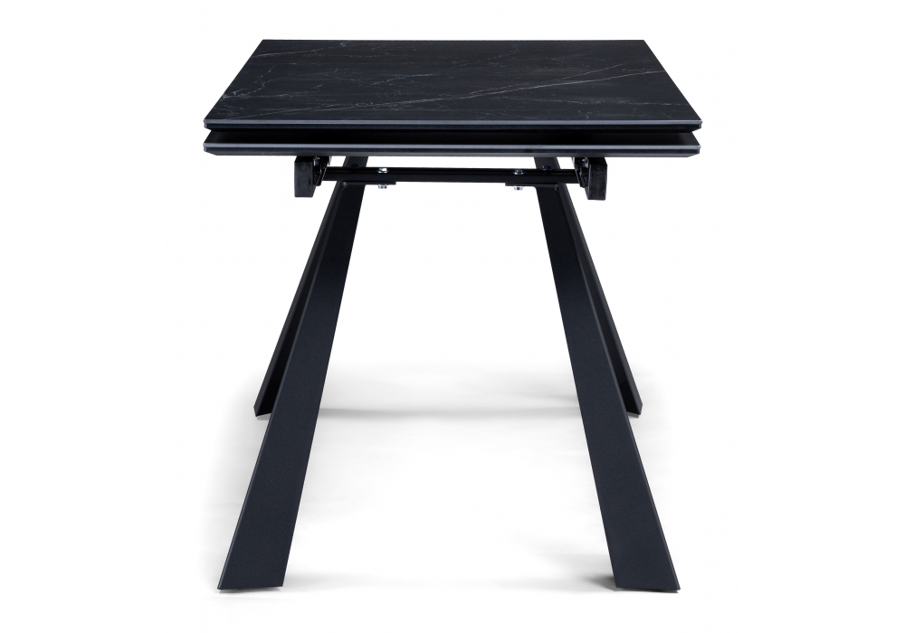 фото керамический стол раскладной woodville маунт черный мрамор 621200 | 220svet.ru