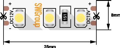 фото лента swg 9,6w/m 120led/m 3528smd желтый 5m swg3120-12-9.6-y-м 009246 | 220svet.ru