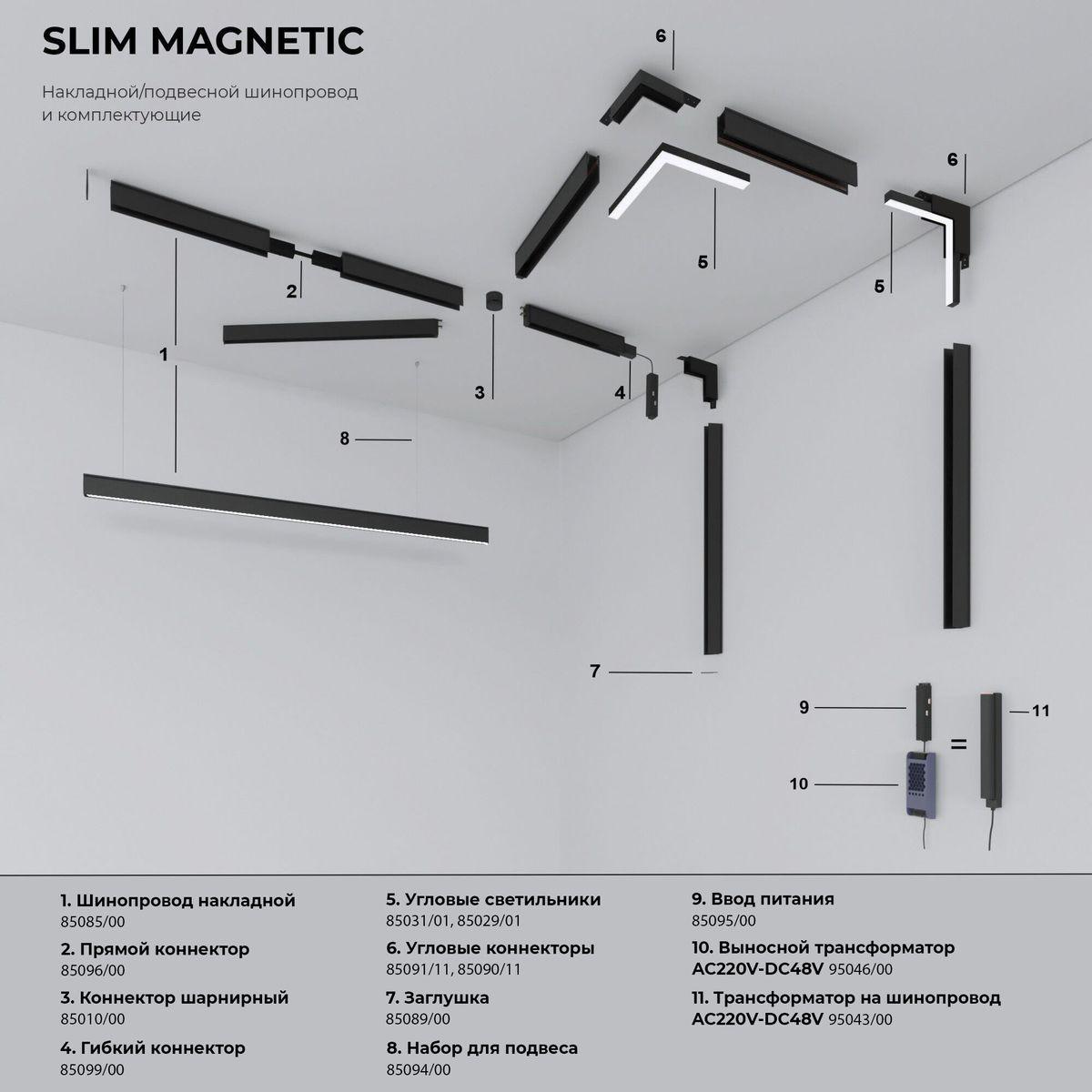 фото коннектор круглый для накладного шинопровода elektrostandard slim magnetic 85010/00 черный a063966 | 220svet.ru
