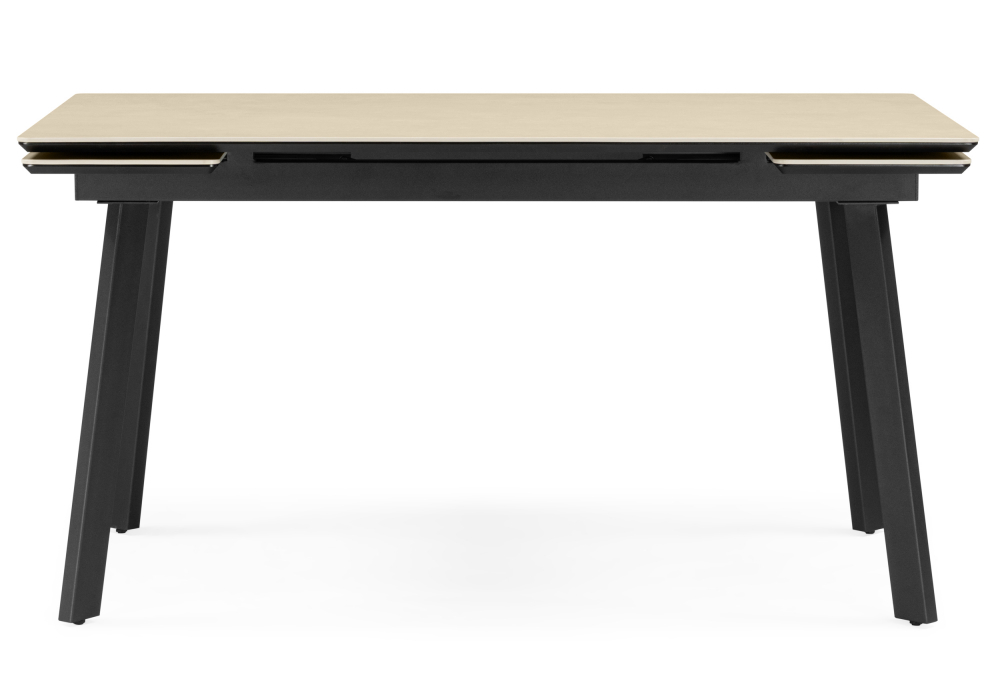 фото керамический стол раздвижной woodville норман 120(180)х80 okara light yellow / черный 664955 | 220svet.ru