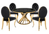 Миниатюра фото обеденная группа woodville вандер black / gold 599481 | 220svet.ru