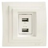Миниатюра фото розетка 2-а usb-зарядка mono electric 16a 250v крем 103-171705-178 | 220svet.ru