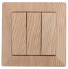 Миниатюра фото выключатель трехклавишный эра intro solo 10a 250v дерево 4-106-11 б0043304 | 220svet.ru