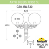 Миниатюра фото садово-парковый фонарь fumagalli artu bisso/g300 3l g30.158.s30.vze27 | 220svet.ru