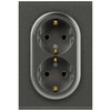 Миниатюра фото розетка эра arktik 16-2105-06 двойная с заземлением 2x2p+e schuko со шторками 16а-250в графит б0070459 | 220svet.ru