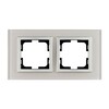 Миниатюра фото рамка 2-постовая mono electric style glass белое стекло 107-710000-161 | 220svet.ru
