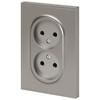 Миниатюра фото розетка эра arktik 16-2107-07 без заземления двойная 2x2p 16а-250в титан б0071687 | 220svet.ru