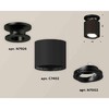 Миниатюра фото комплект накладного светильника ambrella light techno spot xs7402060 sbk/pbk черный песок/черный полированный (n7926, c7402, n7002) | 220svet.ru