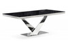 Миниатюра фото стол стеклянный woodville levon 200x100x75 black 15563 | 220svet.ru
