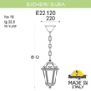 Миниатюра фото подвесной уличный светильник fumagalli sichem/saba k22.120.000.bye27 | 220svet.ru