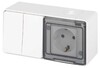 Миниатюра фото блок розетка с выключателем эра эксперт 11-7502-01 двойной ip55 16a-10ax-250в оу белый б0063270 | 220svet.ru