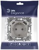 Миниатюра фото розетка эра elegance 14-4108-16 2p+e 16a-250в со шторками с usb type-a+c 5в-3а титан б0067695 | 220svet.ru