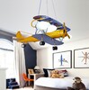 Миниатюра фото подвесная люстра самолет "желтый планер" | 220svet.ru