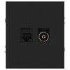 Миниатюра фото розетка эра arktik 16-3110-05 комбинированная rj45+tv антрацит б0070498 | 220svet.ru