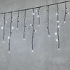 Миниатюра фото гирлянда бахрома 3,1 x 0,5 м белая 220в, 150 led, провод черный пвх, ip54 ltc pil150-11-2w | 220svet.ru