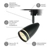 Миниатюра фото трековый светильник однофазный эра taper tr49-gu10 bk б0054162 | 220svet.ru